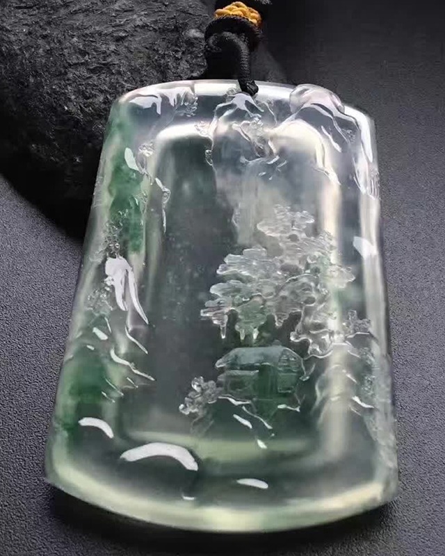 山水牌玻璃种飘花
